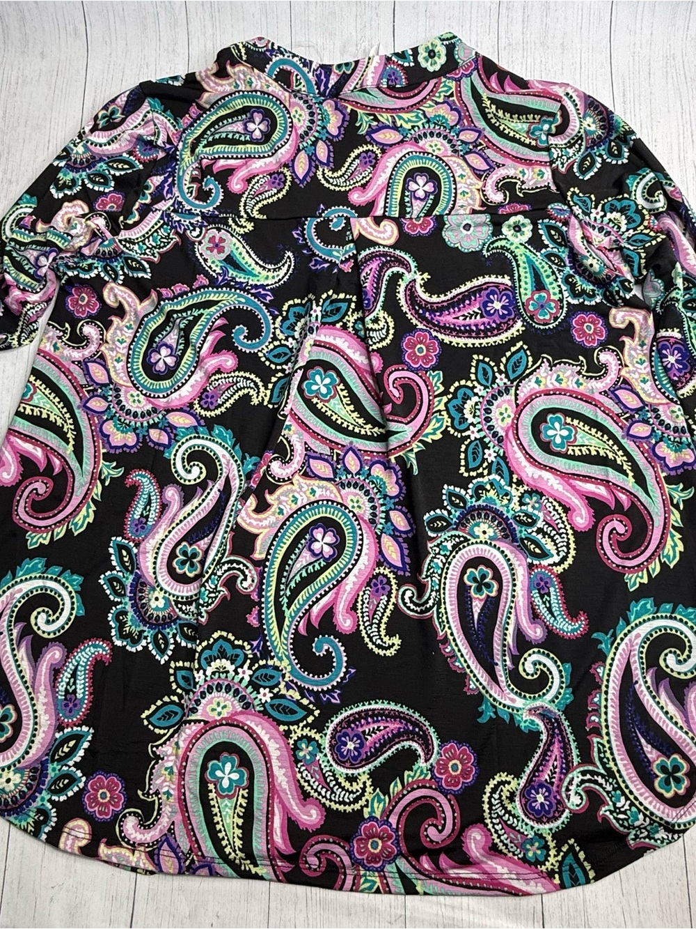 Dear Scarlett Lizzy Top NWT Colorful Paisley Floral Boho Blouse Medium - Picture 7 of 10